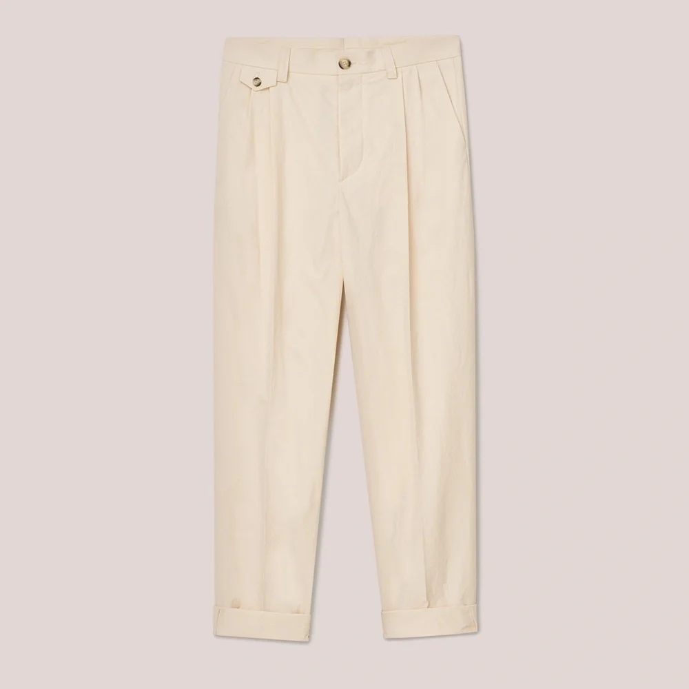 NWT NANUSHKA | GINI - Heavy Poplin High Rise Tailored Pants - Creme | Size Large